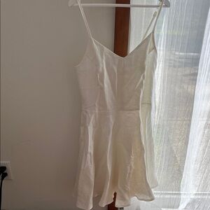 Linen Mini Skater Dress Small